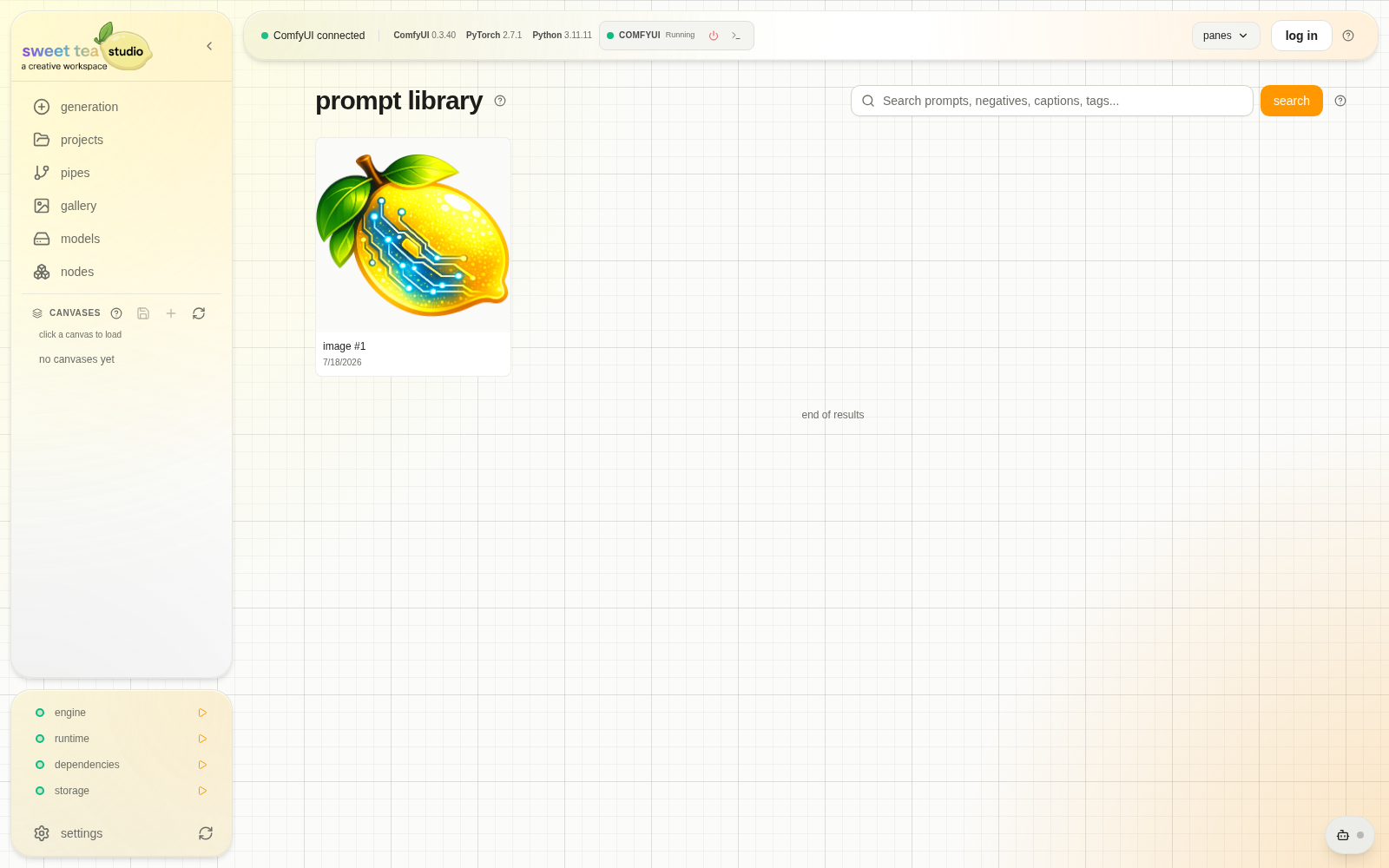 Prompt Library with searchable prompt-media snapshots